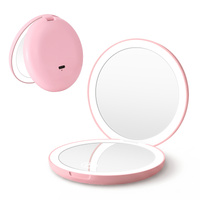 Embellir LED Compact Mirror Lighted Travel Makeup Mirror Pocket-Sized 1 by 10x Magnification