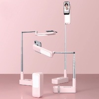 LED Portable Phone Holder Stand Wireless Remote Dimmable Selfie Fill Light Lamp