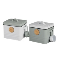 Set 2 Metal Kitchen And Laundry Storage Tin