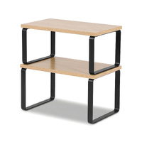 Kitchen Storage Shelves Rack Cupboard Cabinet Organiser Set of 2