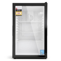 Bar Fridge Glass Door Mini Fridge Countertop Cooler Black