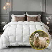 Wool Quilt 800GSM Extra Thick Winter Doona Baffle Box Construction 100% Wool Filling
