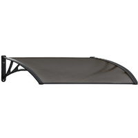 SHADE SHIELD Aluminium Exterior Awning, Black DIY External UV Rain Protection Tinted Polycarbonate Canopy Cover Grey