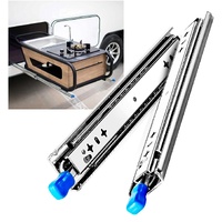 Pair 1000 - 2000 mm 150KG Capacity Heavy Duty Trailer Drawer Slides Rails Runners Locking