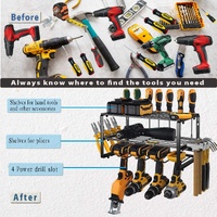Power Tool Organizer 4 Layers Garage Tool Storage Rack Workshop Tool Shelf Drill Pliers Hammer Rack
