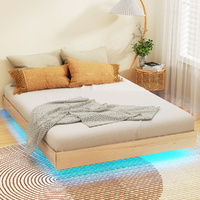 Bed Frame Size Floating Wooden Mattress Base Platform Timber ODIN