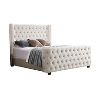 Milan Velvet Tufted Headboard and End board Bed Frame