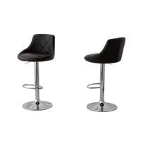 2 Diamond Style Padded Leather Barstools w Adjustable Height
