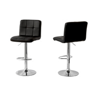 2 Tall Back Padded Leather Barstools 90-110cm