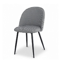 Dining Chairs Linen Solid Curved Houndstooth