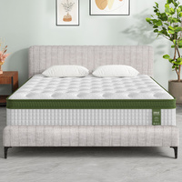 BedStory Bed Frame with Mattress Set Platform Base Pocket Coil Linen Upholstered