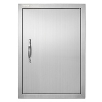 VEVOR BBQ Access Door, Single Outdoor Kitchen Door, Stainless Steel Flush Mount Door, Wall Vertical Door with Handle, for BBQ Island, Grill