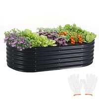 Oval Raised Garden Bed Galvanised Steel Planter