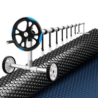 Buddy Pool Cover 600 Micron w Roller 5.55m Black Solar Blanket Pool Cover Rollers Range 2