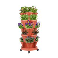 Hivvago 5-Tier Vertical Garden Planter ‚Äö√Ñ√¨ Stackable Indoor Outdoor Pot with Base