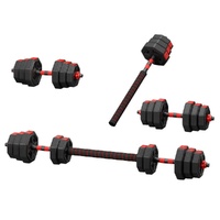 Adjustable Dumbbell Barbell Set Weight Plates Home Workout