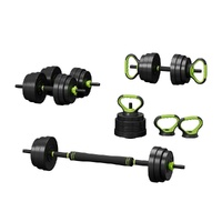 Adjustable Dumbbells Set Kettle Bell Weight Plates Barbells Gym