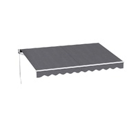 Retractable Folding Arm Awning Manual Sunshade Grey Retractable Awning