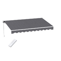 Retractable Folding Arm Awning Motorised Sunshade Grey Retractable Awning