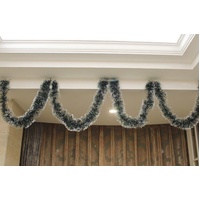5 by 2.5m Christmas Tinsel Xmas Garland Sparkly Snowflake Party Natural Home D‚Äö√†√∂¬¨¬©cor Snow Tips Green