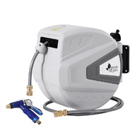 Fingers 30M Water Hose Reel Retractable Auto Rewind Wall Mount Garden Spray Gun
