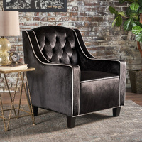 Lara Two Tone Tufted New Velvet Club Armchair