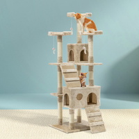 Cat Tree 180cm Trees Scratching Post Scratcher Tower Condo House Furniture Wood