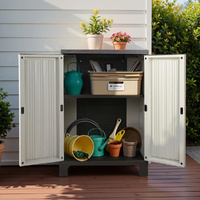 Outdoor Storage Cabinet Box 92cm Lockable Cupboard Sheds