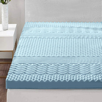 Bedding Cool Gel 7-zone Memory Foam Mattress Topper w Bamboo Cover 8cm