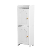 Bathroom Storage Cabinet 2-Tier Slim Toilet Organizer Adjustable White