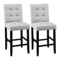 Bar Stools Kitchen Dining Chairs Counter Fabric Stool Wooden Ada Grey