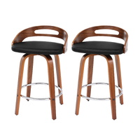 Bar Stools Swivel Dining Chairs Low Back Counter Seat PU Cushion