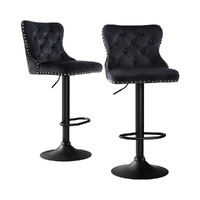 Velvet Bar Stool Adjustable Height Nailhead Trim Kitchen Counter Stool