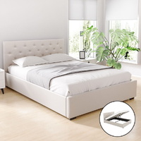 Bed Frame Gas Lift VILA Beige