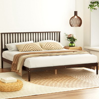 Bed Frame Wooden Base Mattress Platform Timber VISE Walnut
