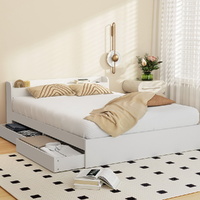Bed Frame Mattress Base wtih Charging Ports 2 Storage Drawers
