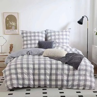 Rylee Grey Check Seersucker Quilt Cover Set