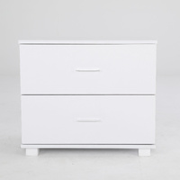 Bedside Table Side Storage Cabinet Nightstand Bedroom 2 Drawer Legs ETTA White