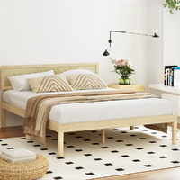 Bed Frame Wooden Base Mattress Platform Timber Pine YUMI