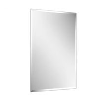 P&P Rectangular Wall Mirror Frameless Beveled Edge Glass for Modern Rooms Silver