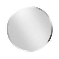 P&P Round Wall Mirror Frameless Beveled Edge Glass for Stylish Homes Silver