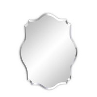 P&P Irregular Wall Mirror Frameless Beveled Glass for Contemporary Decor Silver