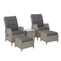 Recliner Chairs Table Sun lounge Wicker Outdoor Furniture Adjustable