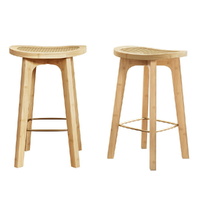 Bar Stools Bamboo Rattan Stool Counter Chair Kitchen Barstools