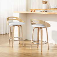 Bar Stools Swivel Dining Chairs Low Back Counter Seat PU