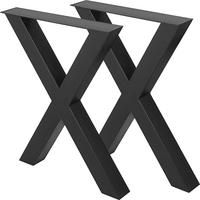 Vevor Set 2 Steel Table Legs Height Wide Dining Table Square Black
