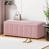Storage Ottoman Blanket Box Velvet