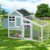 Chicken Coop Rabbit Hutch Large House Run Cage Wooden Outdoor
