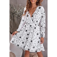 Azura Exchange V Neck Star Pattern Tunic Dress