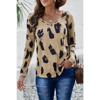 Azura Exchange Leopard Print Long Sleeves Blouse